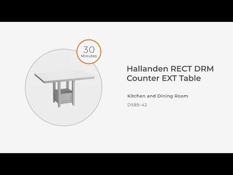Hallanden - Rectangular Dining Room Counter Extension Table - Gray