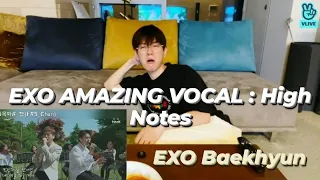 Download BAEKHYUN reaction to EXO AMAZING VOCAL : High notes MP3