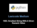 Leetcode 1663 Smallest String With A Given Numeric Value greedy