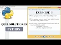 Python Tutorial for Beginners Quiz - 6 Solution python exercise solution