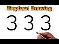 How to Draw Elephant from Number 33 Easy Drawing Trick for Beginners
