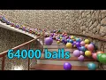 64000 Bouncy Balls vs Spiral Staircase Blender molecular addon Blender Cycles