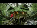 Download Lagu I Spent 28 Days Building a Bamboo Tree House | Reinforcing the Shelter During Heavy Rain