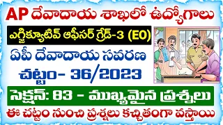 APPSC Endowment Executive Officer Practice Test-5 2026 | ఏపీ దేవాదాయ సవరణ చట్టం-36/2023 సెక్షన్-83