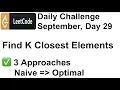 Find K Closest Elements Leetcode Daily Challenge Leetcode solutions C Coding