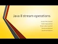 Java 8 Stream operations with examples