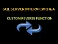 how to reverse a string in sql without using reverse function Sql Server Interview Part 25