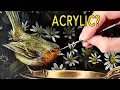 How I Paint Realistic Birds in Acrylic Robin Tutorial