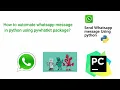 How to automate WhatsApp message in python using pywhatkit package Dec 2020