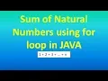 Sum of Natural Numbers using for loop in JAVA