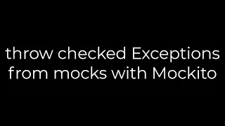 Java throw checked Exceptions from mocks with Mockito 5solution