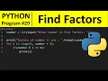 Python Program - Find Factors of a Number in Python