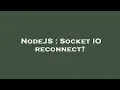 NodeJS Socket IO reconnect