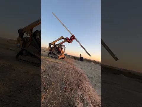 The @abbuildings6443 drilling crew setting the first four posts of the new building at sunset!