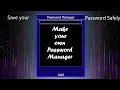 how to make your own password manager using python