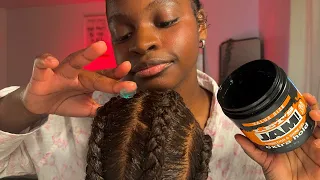 ASMR teaching you how to braid thick hair