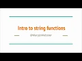 Excel Magic Intro to string functions