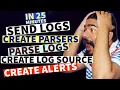 Practical SIEM Tutorial - Send Logs Install Parsers Create Log sources Alerts Regex Day 8