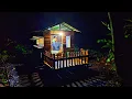 Bercamping di saat badai hujan turun membuat rumah kecil