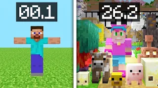 Sobrevivi 100 Días de MInecraft pero Cada Día se ACTUALIZA la VERSIÓN [Dia 1-60]