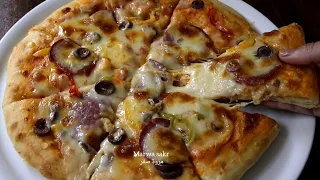 بيتزا المطاعم بكل اسرارها جبنة مطاطية وعجينة قطنية وهشة جدا اوعدك هتكونى استاذة فيها 