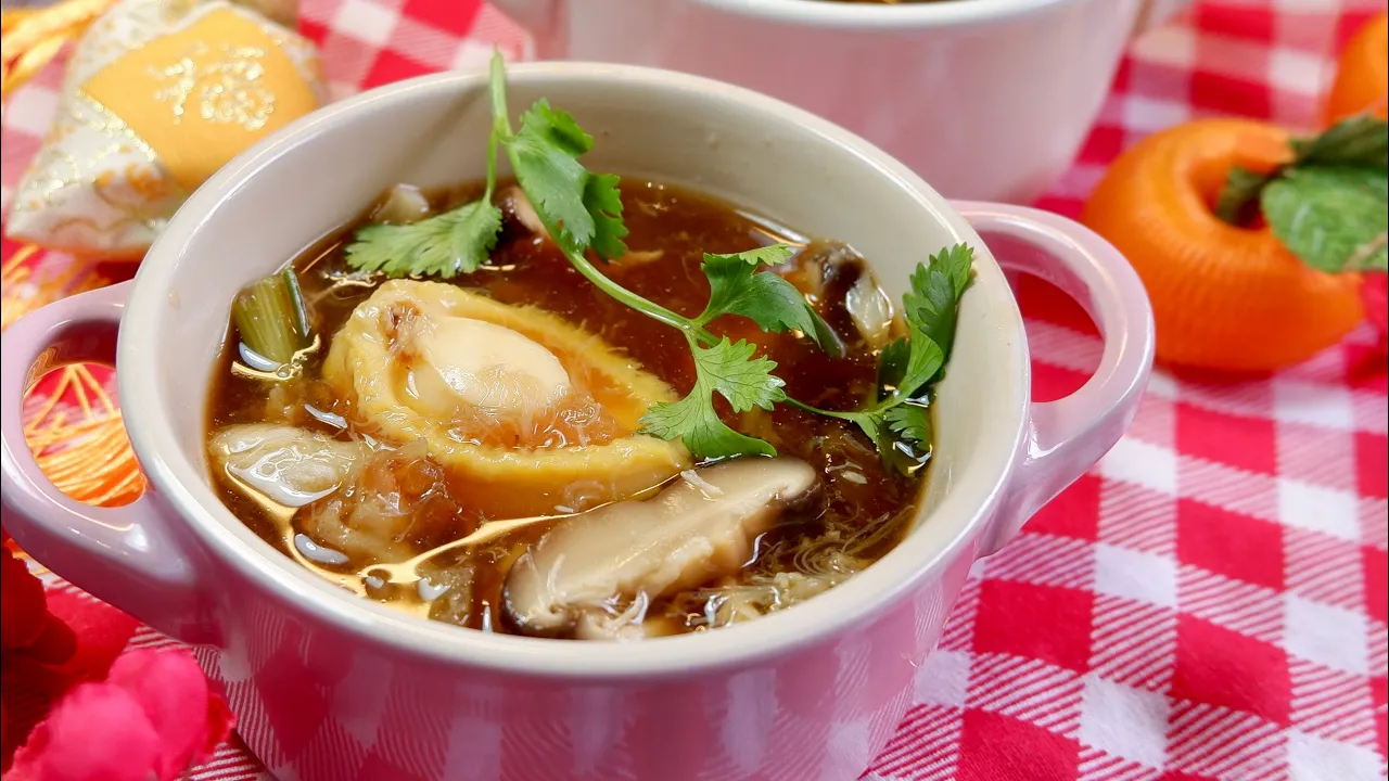 The Easiest Thai Fish Maw Soup Ever with Abalone!  Chinese New Year Reunion Dinner Recipe