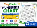 Free Hundreds Chart Worksheet Generator Create Printable 1 100 Number Charts TinyClimbs
