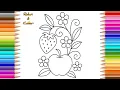 Relax Color Strawberry Apple Coloring Page Cute Fruit Coloring Page