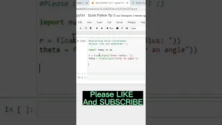 Python in Under One Minute Converting from Polar Coordinates