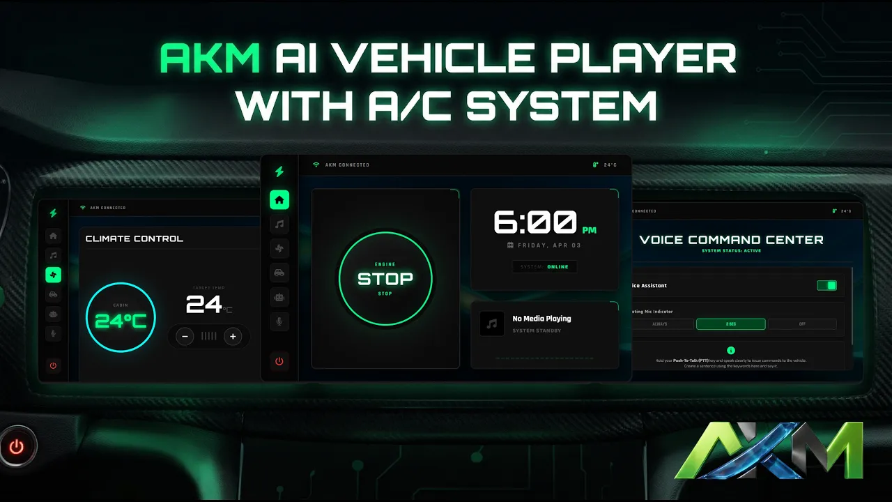 AKM AI Vehicle Player With A/C System (QB, Qbox, ESX)