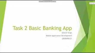 Task2 Basic Banking App Android App