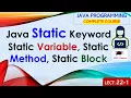 L22-1 Java Static Keyword Static Variable Static Method Static Block Java Programing Lectures