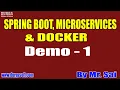 SPRING BOOT MICROSERVICES DOCKER tutorial Demo - 1 by Mr Sai On 24-08-2020 11AM