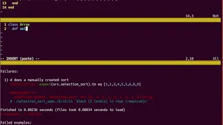 selection sort tests and timing in ruby Narrated