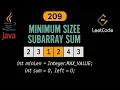 LeetCode 209 Minimum Size Subarray Sum Java Solution Sliding Window