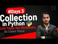 Collection in Python List Tuple Set Dictionary Live Class Days
