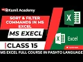 Mastering Excel Sorting and Filtering Commands Data Made Easy In Pashto Language Class 15