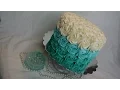 Teal Ombre Rosette Cake