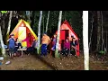 Download Lagu camping hujan deras membangun tempat berlindung ramai ramai  sambil memancing ikan