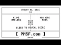 Miami Marlins MIA New York Mets NYM MLB Final Box Score AUGUST 01 2026