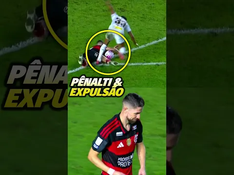 POLÊMICA HOJE! LANCE DO PÊNALTI E CARTÃO VERMELHO DO JORGINHO EM SANTOS 2X2 FLAMENGO