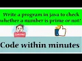 Prime Number In Java With Full Explanation ICSE Class 10 Computer Must Watch