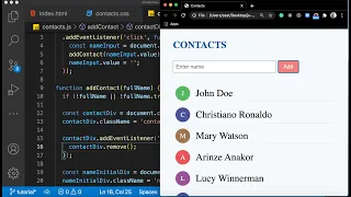 JavaScript Contacts List App - Beginners JS HTML CSS Tutorial