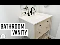 Easy to upgrade a pedestal sink to this vanity - How to DIY