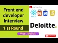 Deloitte Front end developer interview Deloitte interview 2023 reactjs Developer interview 2023