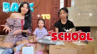 BACK TO SCHOOL (P1): BA MẸ ĐI ĐĂNG KÍ CHO LINH ĐAN VÀO LỚP 1 & UNBOX ĐỒ DÙNG HỌC TẬP CỦA 2 CHỊ EM