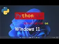 How to install Python 3 13 5 Windows 11
