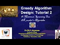 Greedy Algorithm Tutorial - 2 Kruskals Algorithm Dr M A Jayaram