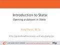 Introduction to Stata - Opening a dataset