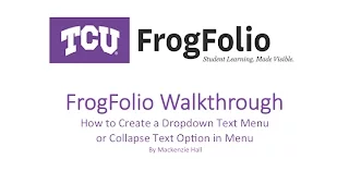 How to Create Dropdown or Collapse Text Option in Menus for FrogFolio